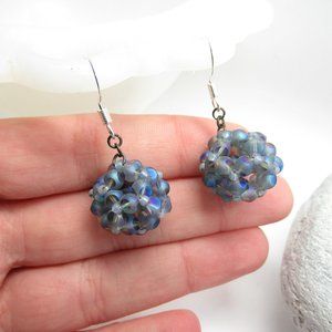 Beaded glass bead earrings
